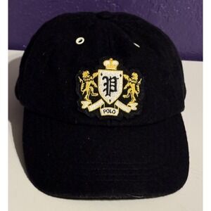 Vintage Polo Ralph Lauren Old English Crest Hat Leather Strap Wool RRL Rare